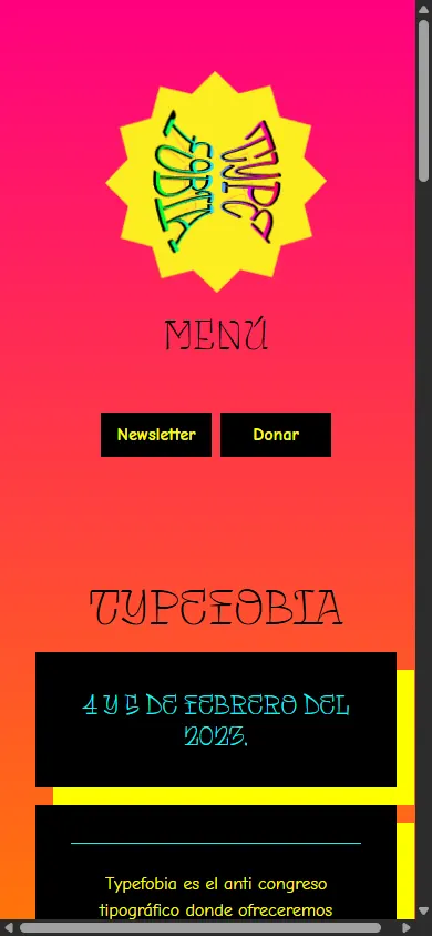 The home page on a phone.